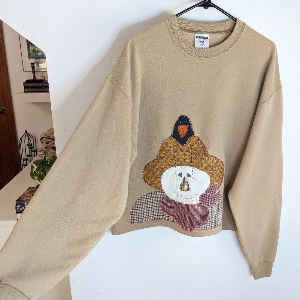 Early 2000s Quilted Patchwork Scarecrow Halloween… - image 7